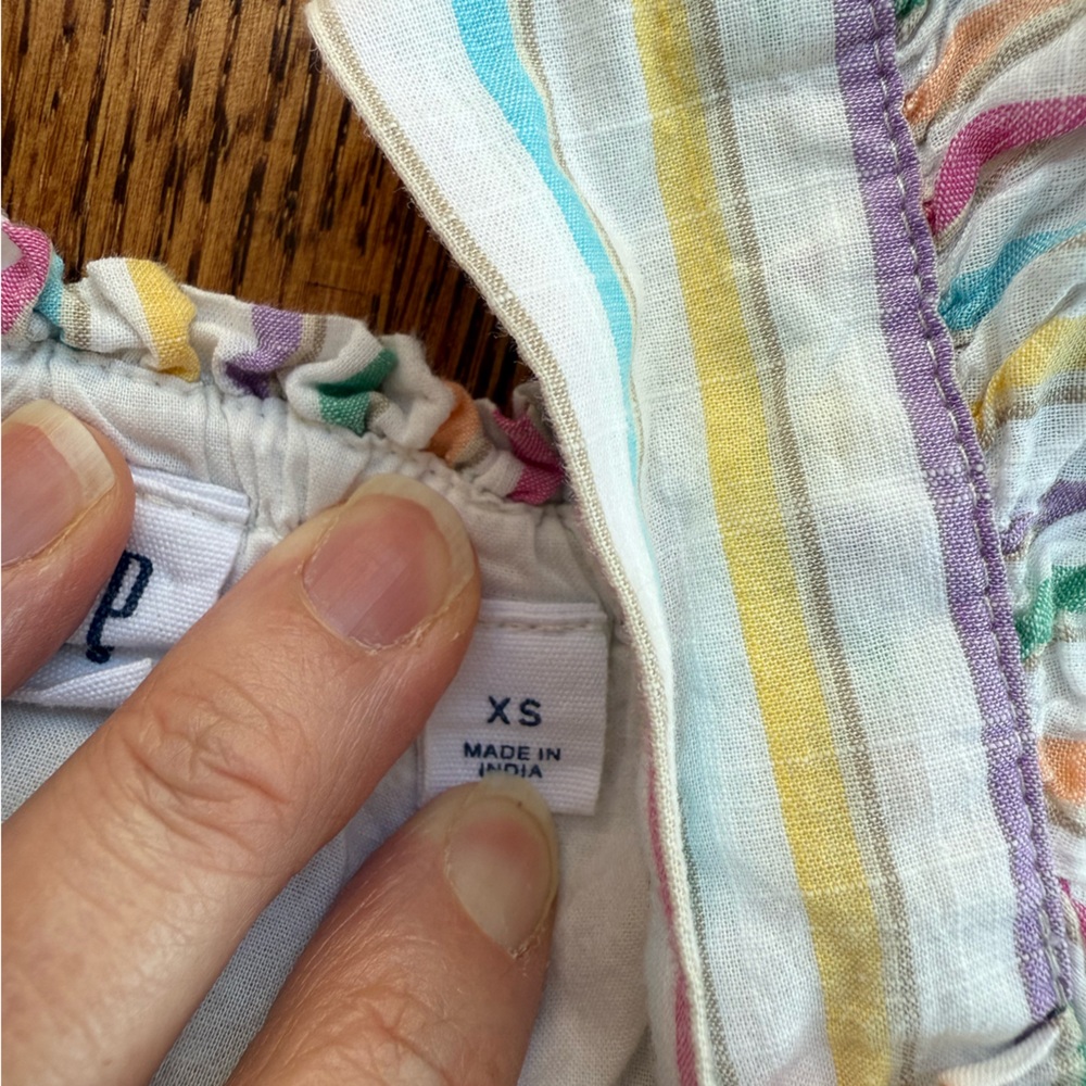 Gap Rainbow Smocked Puff Sleeve Dress XS - Picture 8 of 9